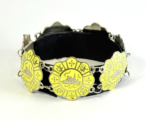 Siam sterling enamel bracelet - sterling,