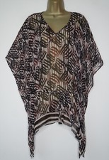 M&S CREAM BLACK PRINT KAFTAN