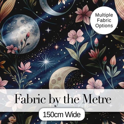 Pink floral moon - pink,