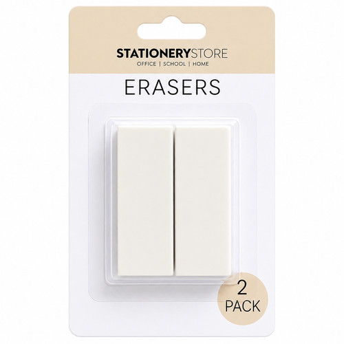 Pack white erasers - 2, –