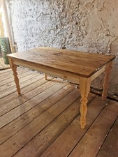 5 Ft Rustic Reclaimed Plank Pine farmhouse dining table Top Finish English Oak