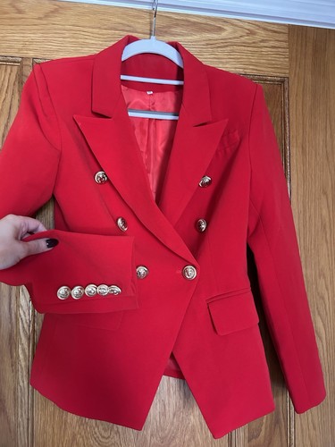 Women red double breasted - red, double-breasted