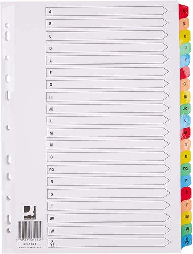 File dividers a4 document - a-z,