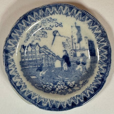 c1820 Kite Flyer Childs 2.5" Toy Bread Plate Hackwood Staffordshire Miniature