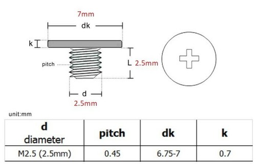 Pcs screws m2x2hp - 4, toshiba