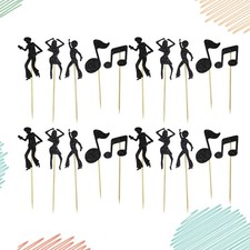  30 Pcs Cupcake Picks Music Themed Party Decorations Decorative Toppers
