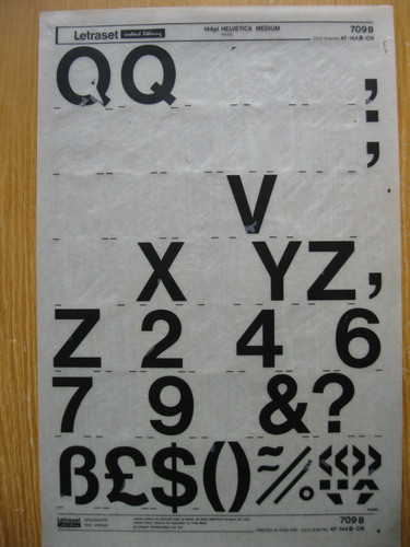 Letraset upper num - x,