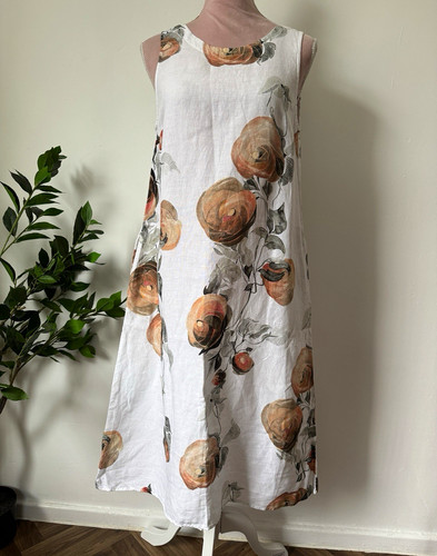 Grizas floral linen sleeveless - floral,