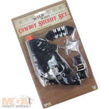 5 Piece Adult Cowboy Gun Holster Wild West Fancy Dress Mens Costume Accessory