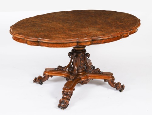 Antique burr walnut oval - antique, tilt