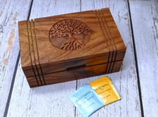 Wooden Tea Box Natural with 6