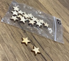 20 Small Wooden Stars 11mm