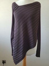 SARAH PACINI BROWN ASYMMETRIC TOP SIZE 10