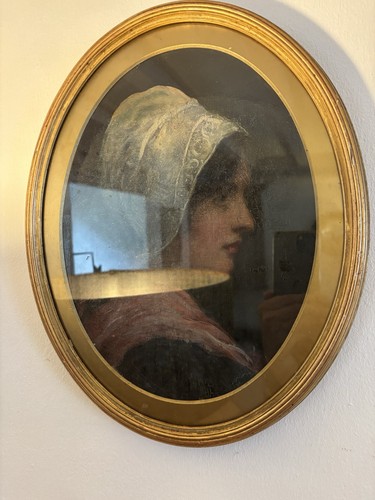 Antique oil portrait painting - antique,