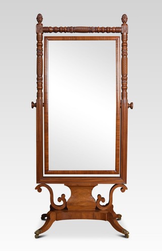 Regency mahogany cheval - regency, mirror