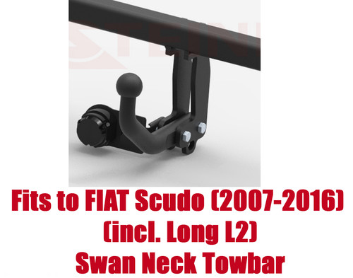 Swan neck tow bar for - bar, fiat