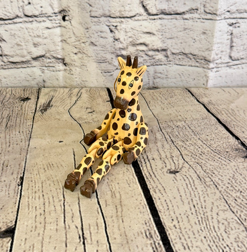 10cm orange giraffe - orange, sitting