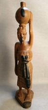 Hand-Carved African Tribal Wood Sculpture Mother & Child Figure Fertility 