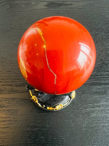 Natural red jasper sphere - natural,