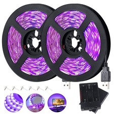 LED UV Black Light Ultraviolet Strip Bar Disco Club Party Blacklight USB Battery