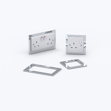 Double Single Socket Switch Surround / Acrylic Finger Plate - Minimalist Design