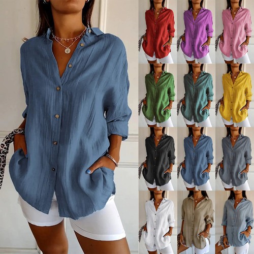 Womens baggy shirts button - baggy,