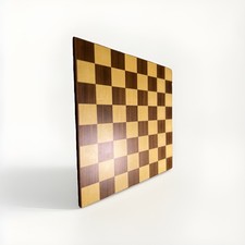 Vintage Dal Negro Italian Wooden Chess Board Walnut Maple Finish