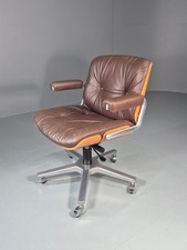 Stoll Giroflex Office Chair Vintage Brown Leather Swivel Reclining EB10998 MSWI