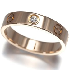 Auth Cartier Ring Diamond Love