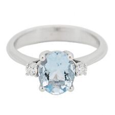 Aquamarine Oval Ring 9 X 7 Mm
