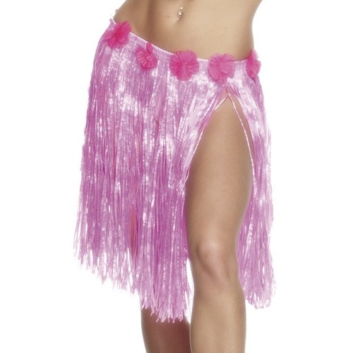 Neon pink hula elastic grass - pink,