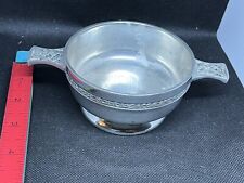 Vintage Pewter Quaich Scottish Toasting Loving Cup Bowl Thistle Celtic Beautiful
