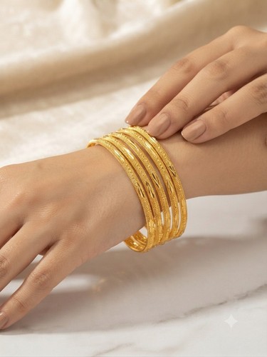 Ethnic bangles 22k gold plated - 22k,