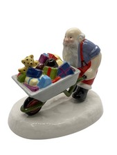 Coalport Father Christmas Figurine With Wheelbarrow & Gifts