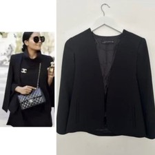 ZARA BLAZER BLACK CAPE PONCHO JACKET ASO QUEEN LETIZIA TRINNY XS 6 8