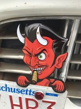 DEVIL license plate topper tin