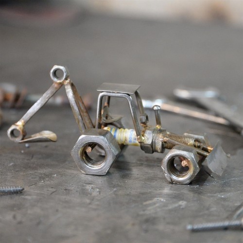 Rustic digger scrap metal art - rustic,