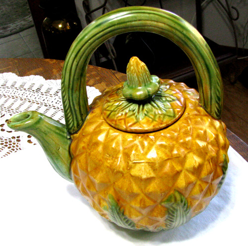 Antique majolica pineapple - majolica,
