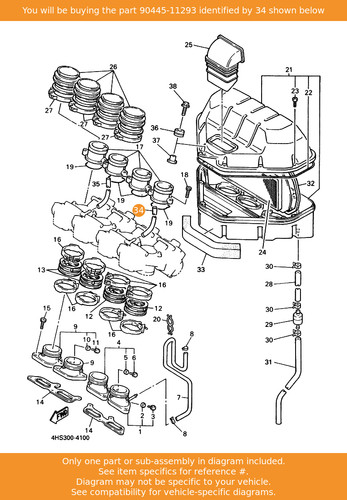 Yamaha hose 90445 11293 oem - yamaha,