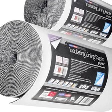 2x Heat Saving Damp Insulating Graphite Lining Paper Thermal 4mm Wallpaper