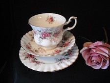 Vintage Royal Albert Lavender Rose Bone China Trio Tea Cup Saucer Plate