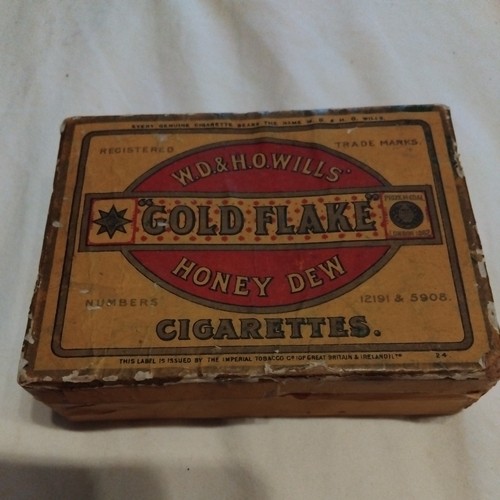Gold flake cigarette tin - gold,