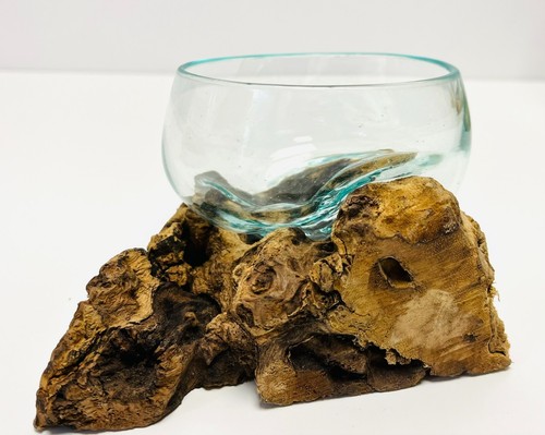 Molten glass bowl teak - molten,