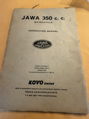 Jawa owner handbook - owner's,