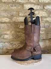 Vintage Kochmann Womens Brown Harness Biker Leather Cowboy Boots UK 6.5 EU 40