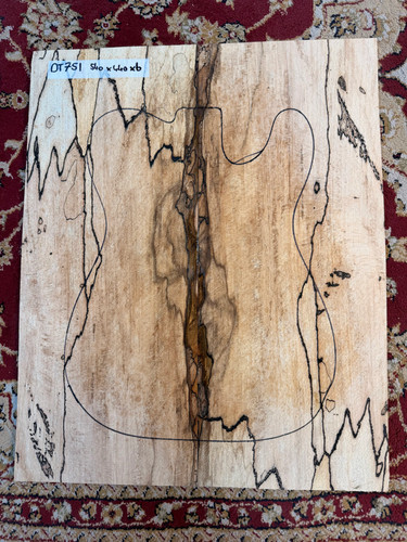 Spalted beech piece guitar - spalted,