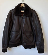 Schott NYC Brown Leather Bomber Jacket - Men’s Biker Motorcycle - 2XL