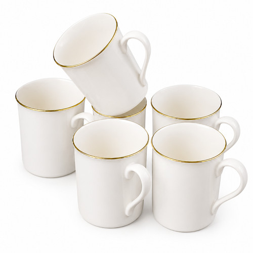 Set bone china mugs gold - 6,