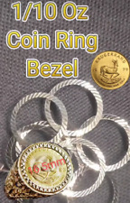 9ct Solid Gold 1/10 Oz Krugerrand Ring Bezel 4 Claw 375 Not Scrap