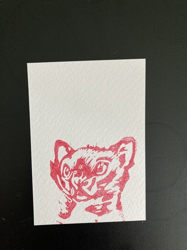 Original aceo tiger cub lino - original,